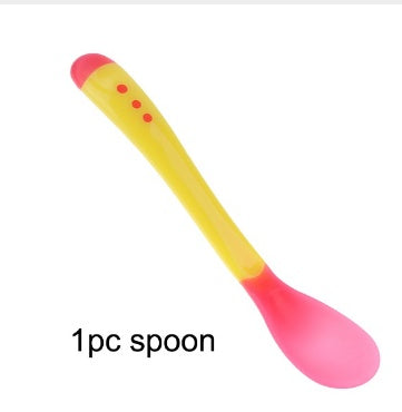 Baby Tableware Dinnerware Suction Bowl With Temperature Sensing Spoon Baby Food Baby Feeding Bowls Dishes