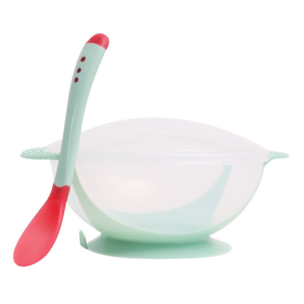 Baby Tableware Dinnerware Suction Bowl With Temperature Sensing Spoon Baby Food Baby Feeding Bowls Dishes