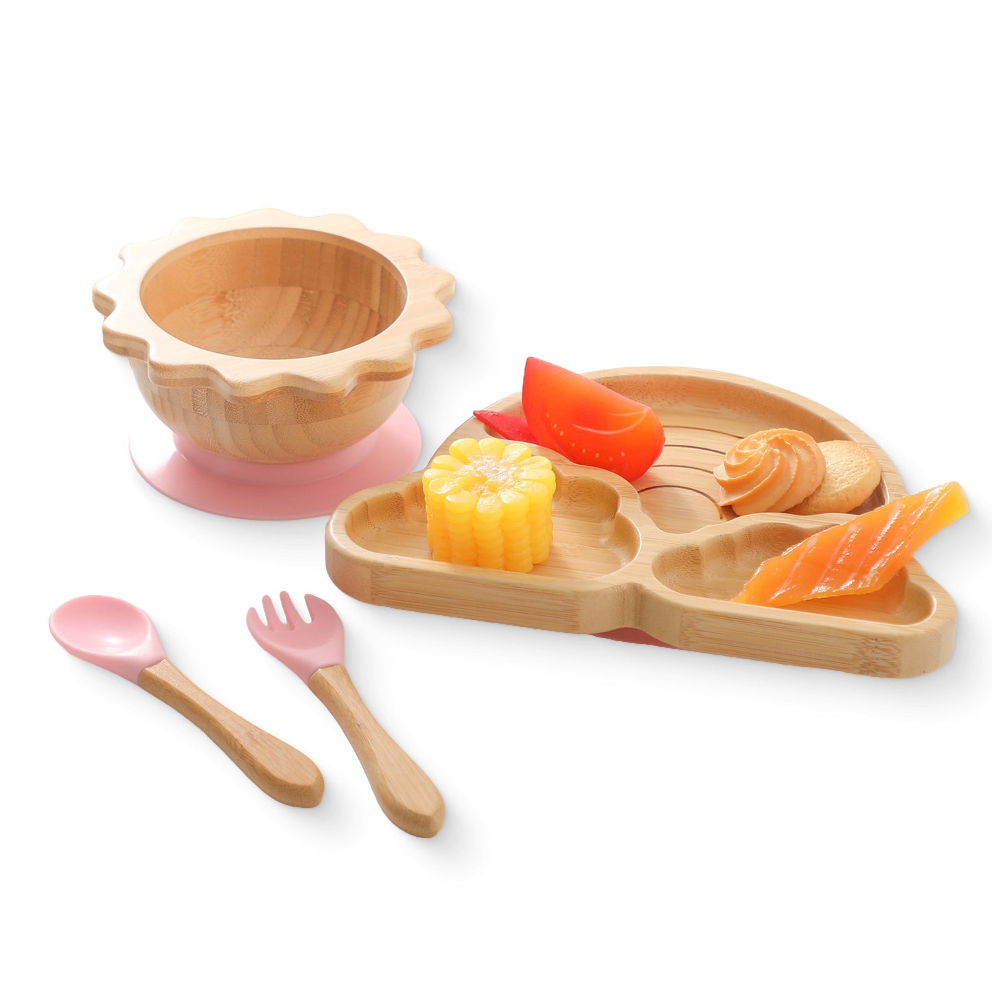 Nordic Style Baby Bamboo Tableware Suit Combination Spork